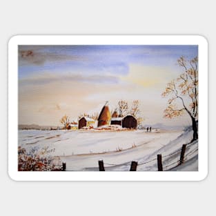 Oast Houses in the Winter Sticker